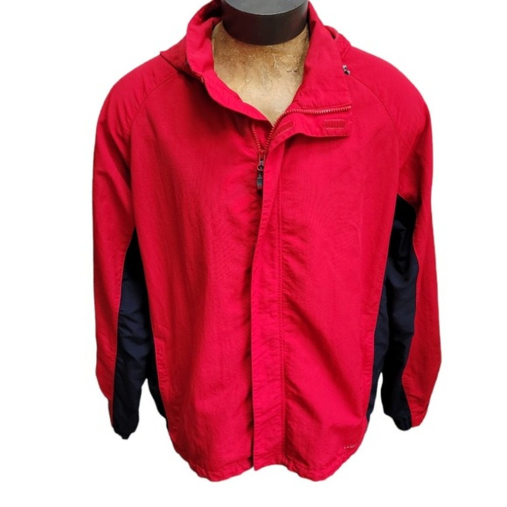 Lands'‎ End Y2K Jacket XL (46-48) Red Coat Men Windbreaker